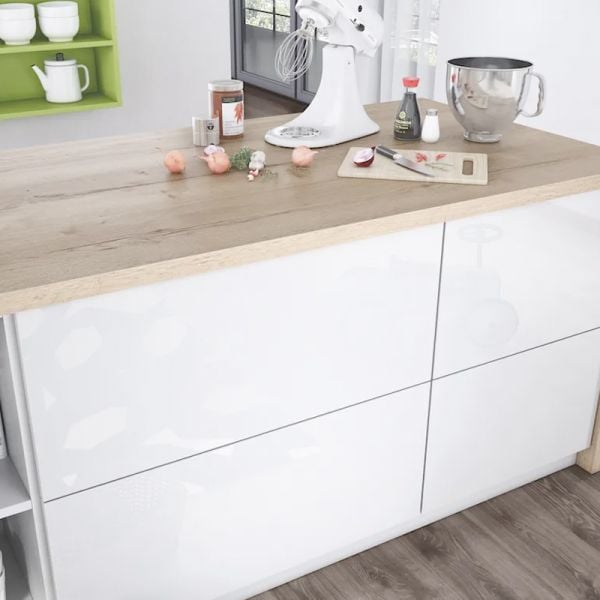 White Gloss Slab Kitchen Doors