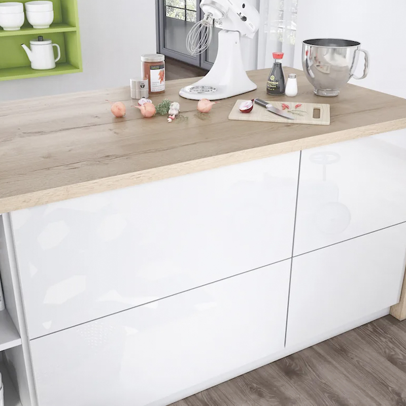 White Gloss Slab Kitchen Doors